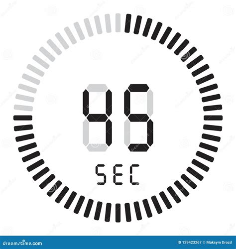 The Digital Timer 45 Seconds. Electronic Stopwatch with a Gradient Dial Starting Vector Icon ...