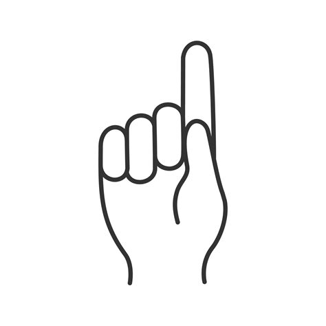 Heaven pointer hand linear icon. Thin line illustration. God gesture ...