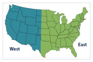 East-West United States Map