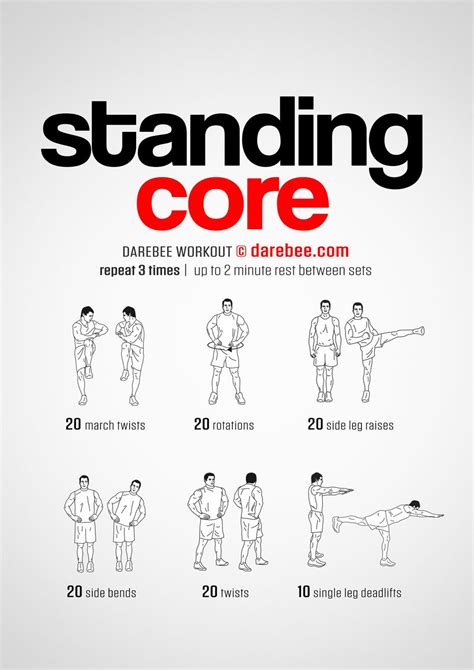 Standing Core Workout | Standing workout, Core workout, Standing ab ...