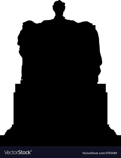 Abraham lincoln memorial statue silhouette Vector Image