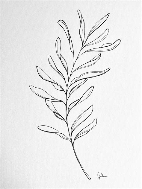 minimal wild flower, botanical line art, abstract leaves drawing. Tattoo design | Leaf drawing ...