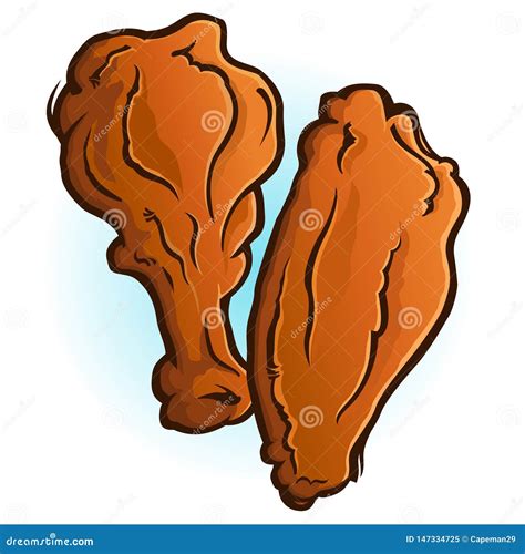 Chicken Wings Cartoon Vector Illustration Stock Vector - Illustration of deep, meat: 147334725