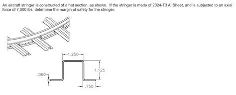 Solved An aircraft stringer is constructed of a hat section, | Chegg.com