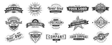 Premium Vector | Vintage badge. Retro brand name logo badges, company label and hipster frame ...