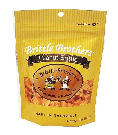 Brittle Brothers Gourmet Peanut Candy - 5 oz. Bag : Voted #1 - 4x’s more Nuts - Cashew Pecan ...