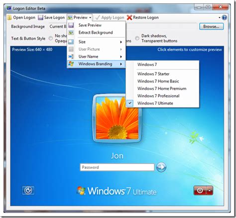 Logon Editor Customizing Your Windows 7 Logon Screen - NEXTOFWINDOWS.COM