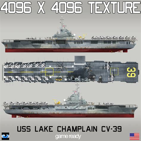 Uss lake champlain cv-39 3D model - TurboSquid 1538782