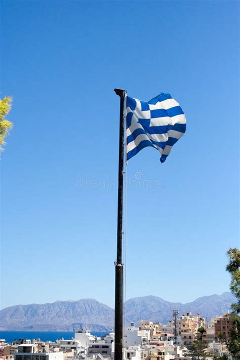 Greek Flag stock photo. Image of agios, blue, greece - 93677278