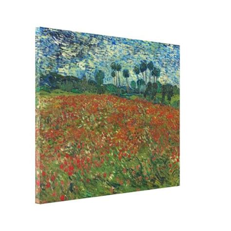 Poppy Field by Vincent Van Gogh Canvas Print | Zazzle.com in 2021 ...