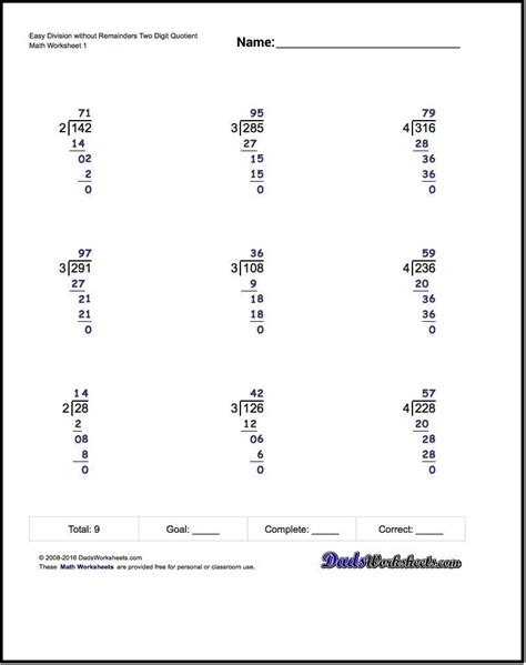 Long Division Examples With Answers