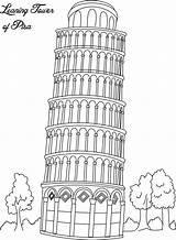 leaning tower Of Pisa coloring Pages  Coloring sketch template