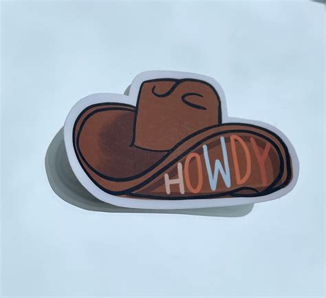 Howdy Cowboy Hat Sticker Cowboy Hat Sticker Nashville | Etsy