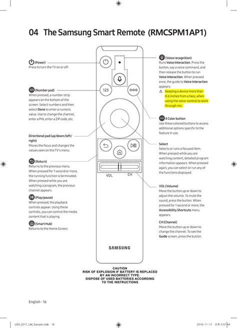 Samsung Tv Remote Diagram