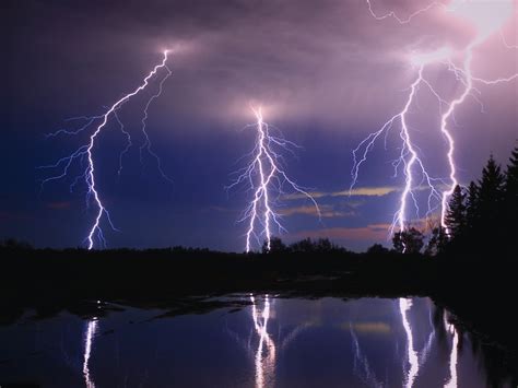 Blitz, Nacht, Bäume, See, Wasser 1920x1200 HD Hintergrundbilder, HD, Bild