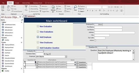 Access Employee Performance Evaluation Form Templates Database For ...