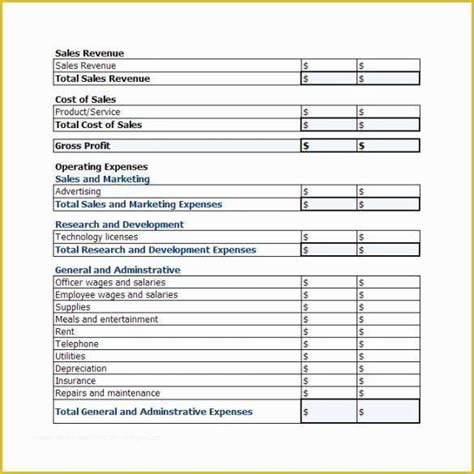 Profit and Loss Template Free Download Of Profit and Loss Template 20 ...