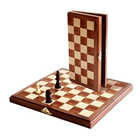 Magnetic Folding Walnut Wood Chess Set – American Chess Equipment