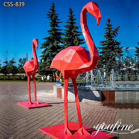 Extra Large Metal Pink Flamingo Statue