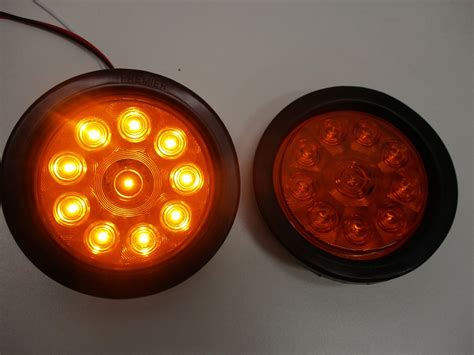 (2) 4 inch Round Amber LED Trailer Truck Park Running Turn Signal Light Kits | eBay