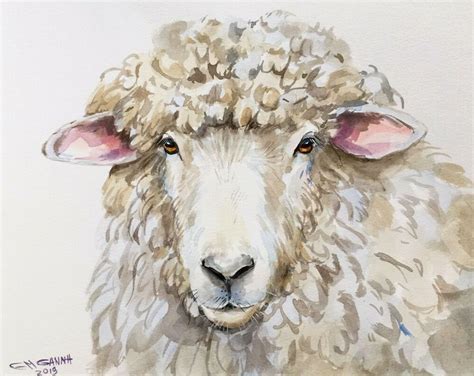 10X8 EWE PORTRAIT, SHEEP PORTRAIT,FARM ANIMAL ART, ORIGINAL WATERCOLOR PAINTING in 2020 (With ...