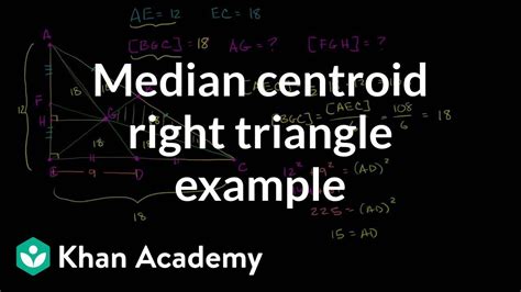 Median centroid right triangle example | Geometry | Khan Academy - YouTube