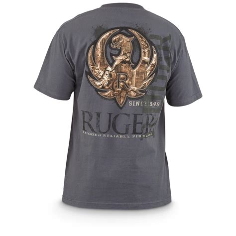 Ruger Men's Logo Camo Stitch T-Shirt - 658156, T-Shirts at Sportsman's Guide