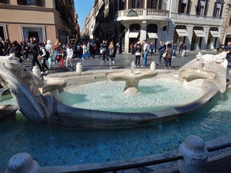 Rome - Fountain in Piazza Di Spagna Editorial Photography - Image of italy, della: 91153942