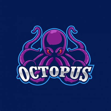 Premium Vector | Angry octopus mascot logo