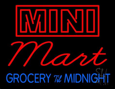 Mini Mart Groceries Till Midnight LED Neon Sign - Mini Mart Neon Signs - Everything Neon