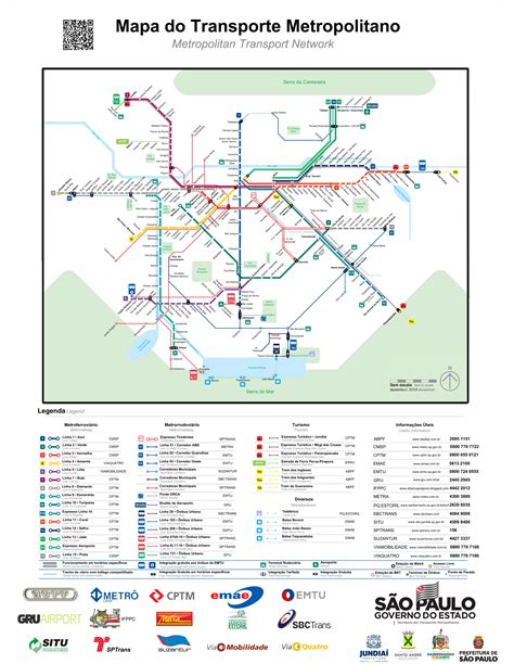 Subway map of São Paulo, the largest subway system in South America ...