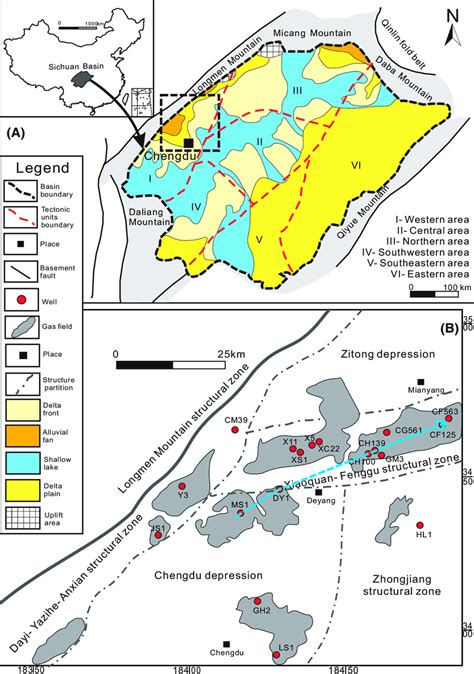 (A) The location and geological setting of the Sichuan Basin ...