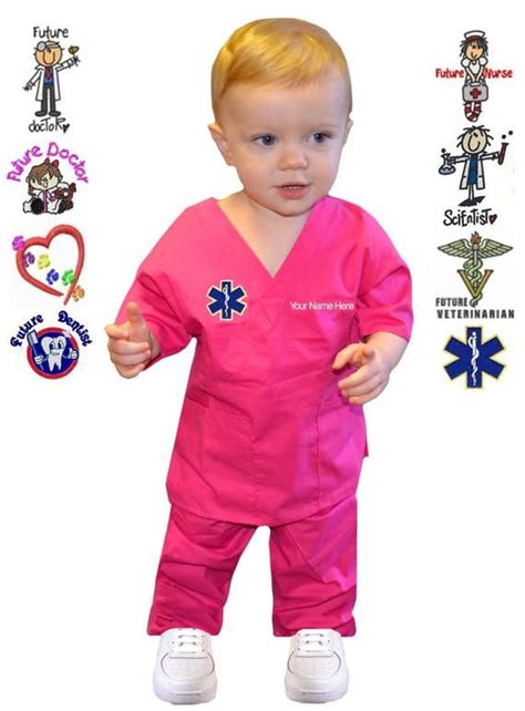 Embroidered Personalized Pink Toddler Kids Scrubs for little | Etsy | Kids scrubs, Personalized ...