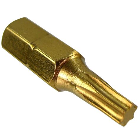 Torx T20 Screw driver Bit 2 pack long life titanium coated star TRX gold