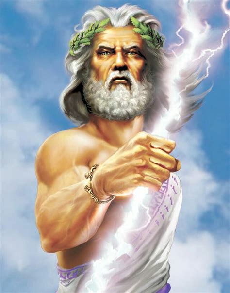 Zeus, god of thunder and head god of the ancient Greek pantheon. He was the son of Kronos and ...