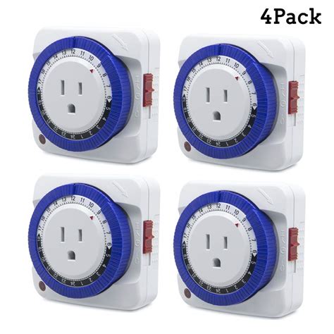 24 Hour Plug-in Electric Mechanical Outlet Timer 3 Prong Grounded, CF ...