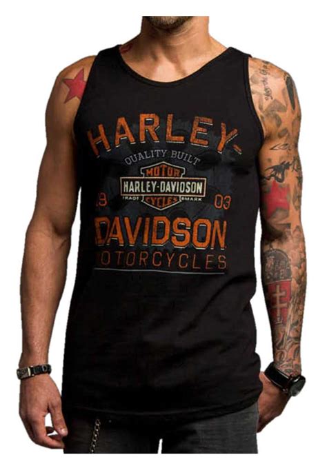 Harley-Davidson® Men's Chrome Charger Sleeveless Muscle Shirt, Black ...