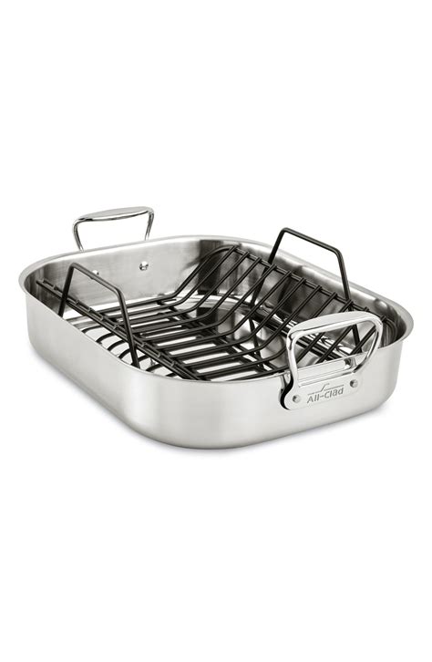 All-Clad Large Stainless Steel Roasting Pan & Roaster Rack | Nordstrom