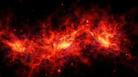 Premium Photo | Galaxy made of flames nebula red fire space abstract background generative ai