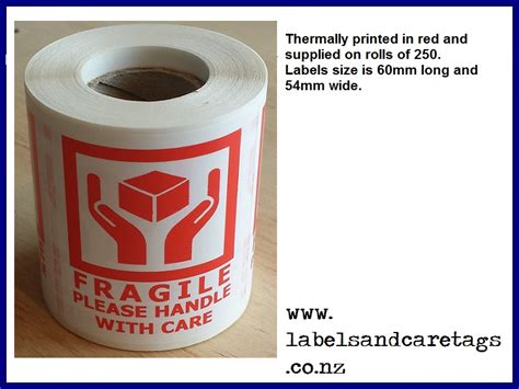 RED FRAGILE STICKERS - Labels and Care Tags