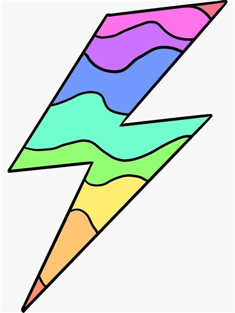 "rainbow lightning bolt" Sticker by emmacapps | Redbubble