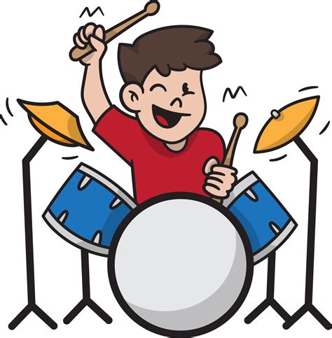 Man Playing Drums Cartoon style illustration. 23986422 PNG