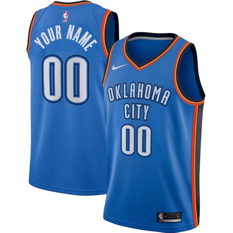 Nike Oklahoma City Thunder Blue Swingman Custom Jersey - Icon Edition