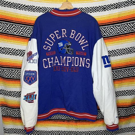 Reebok New York Giants Super Bowl Champion Varsity... - Depop