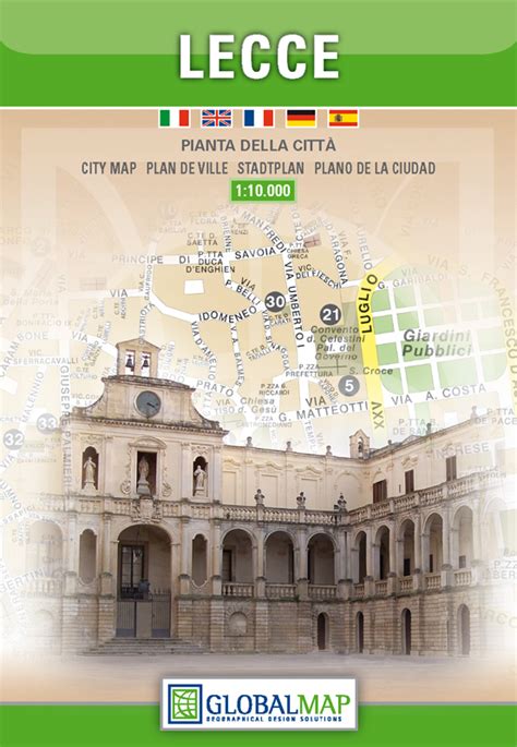 Lecce city map | Apulia | 1: 10,000 | GLOBAL MAP - Roger Lascelles Maps Ltd