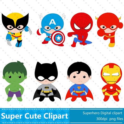 Superhero Clipart Superhero Clip Art Superhero Party | Etsy Superhero Costumes For Boys ...