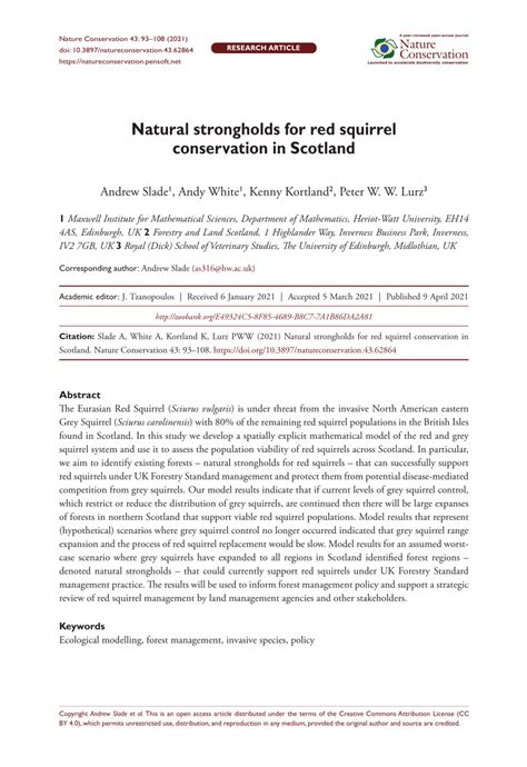 (PDF) Natural strongholds for red squirrel conservation in Scotland