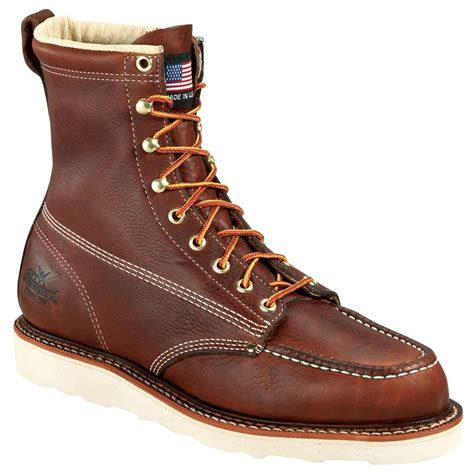 Men's Thorogood® 8" Moc Toe Wedge Boots - 158590, Work Boots at ...