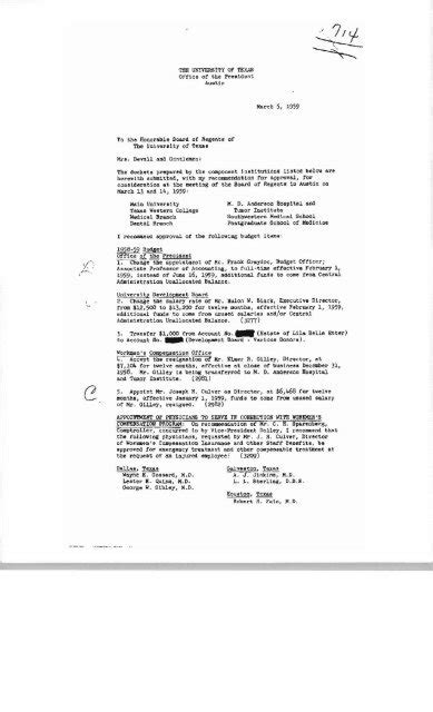 March 1959 - Docket - University of Texas System