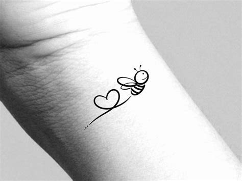 Bee Heart Temporary Tattoo - Etsy